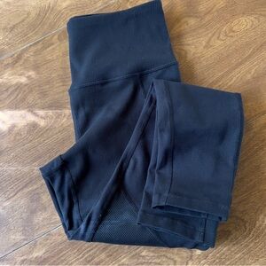 Zella Women’s Black Ribbed Activewear Stretchable Ankle leggings Pants Size S